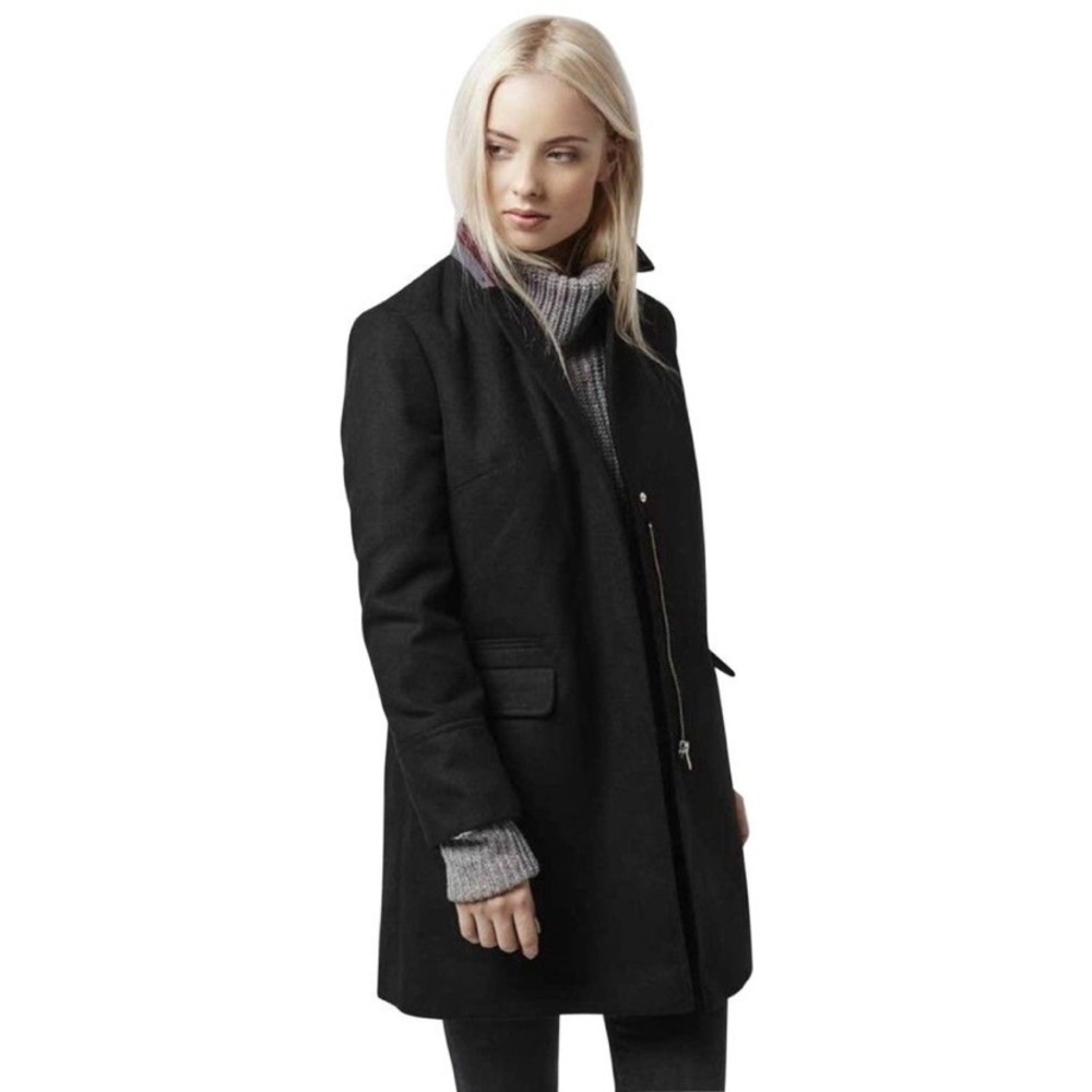 TOPSHOP Black Coat with Zipper - Picture 1 of 5